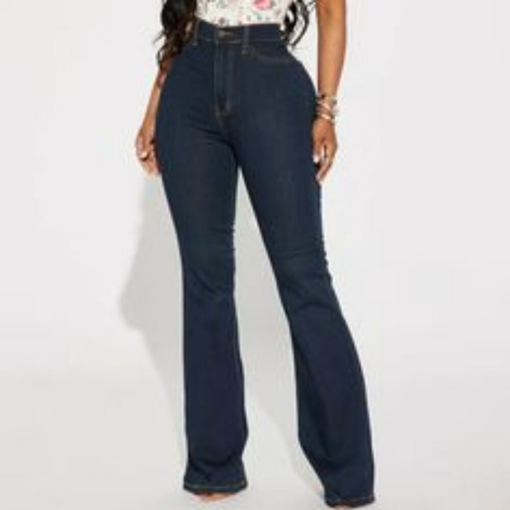 Deep In My Soul Flare Jeans - Dark Denim